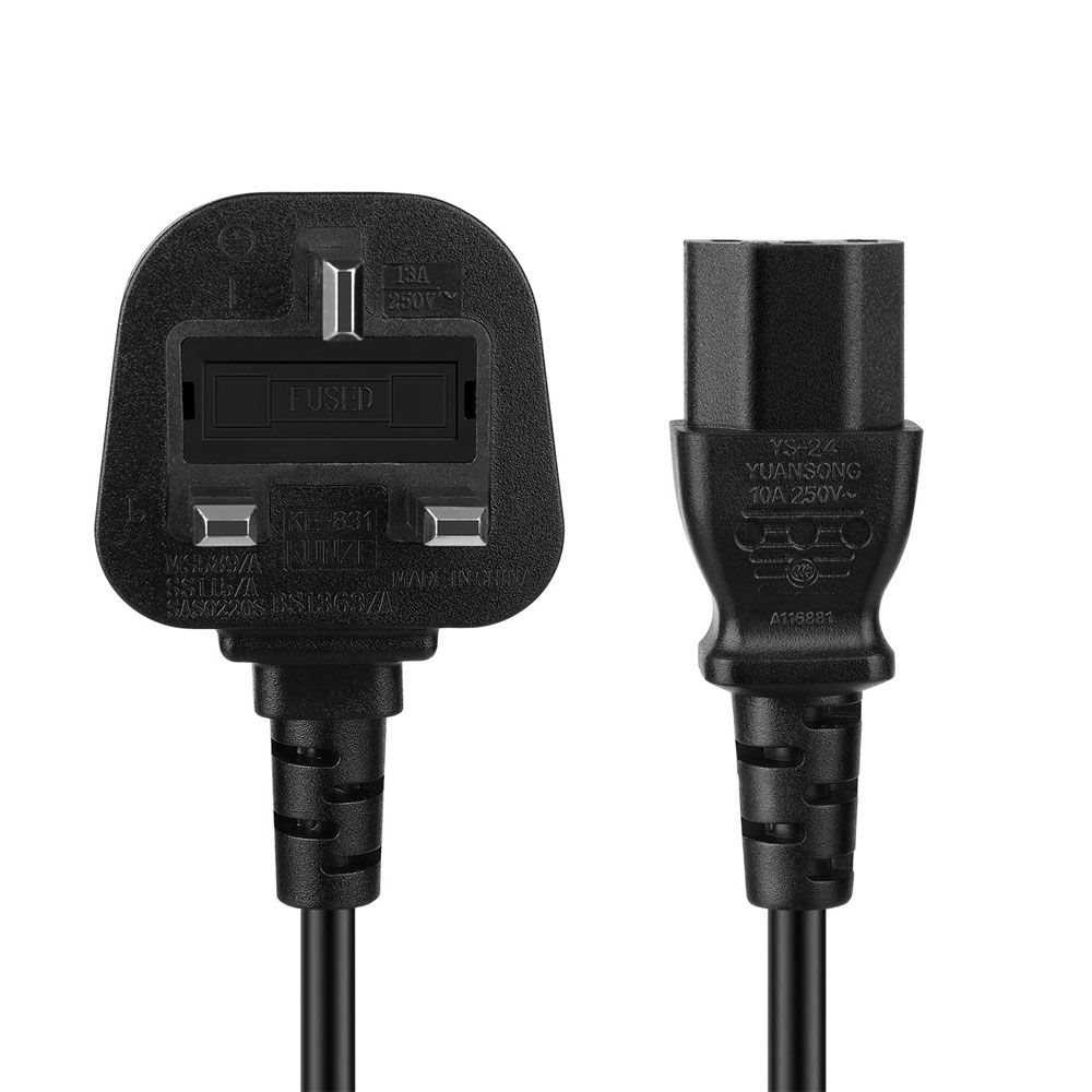 Cable de Energía para Notebook  Reino Unido 3 pines - Negro