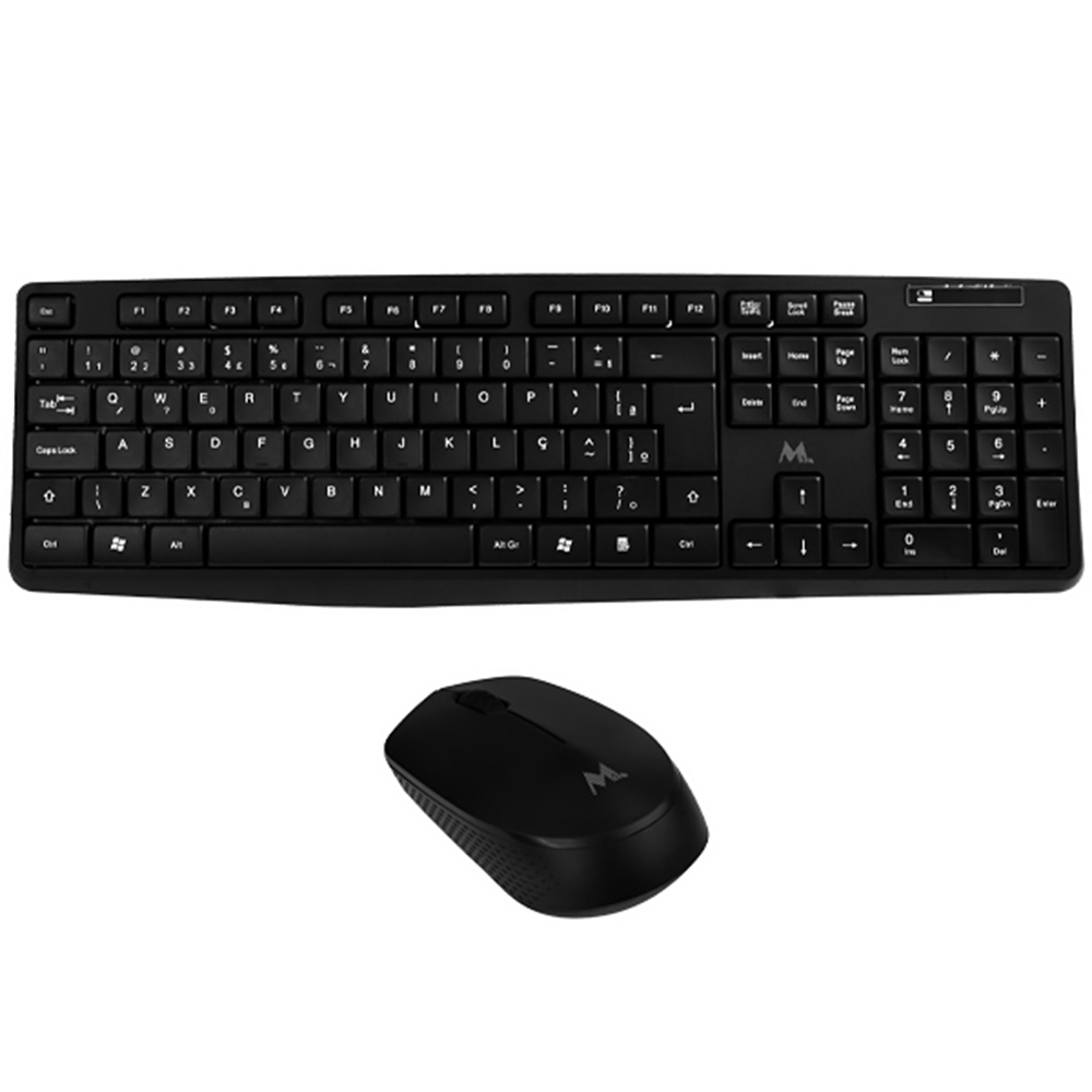 Kit Mtek KM-5339 Teclado + Mouse inalámbrico (Portugués) - Negro