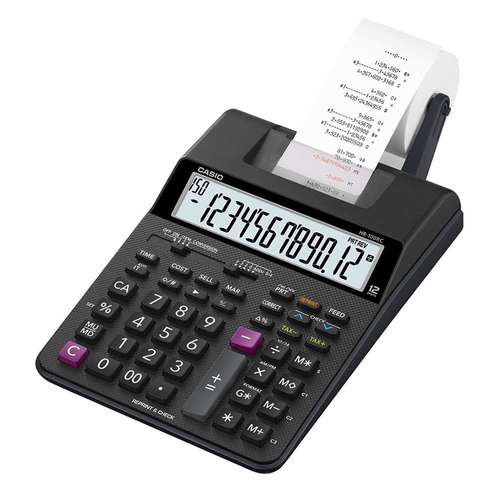 Calculadora Casio HR-100C con Bobina - Negro