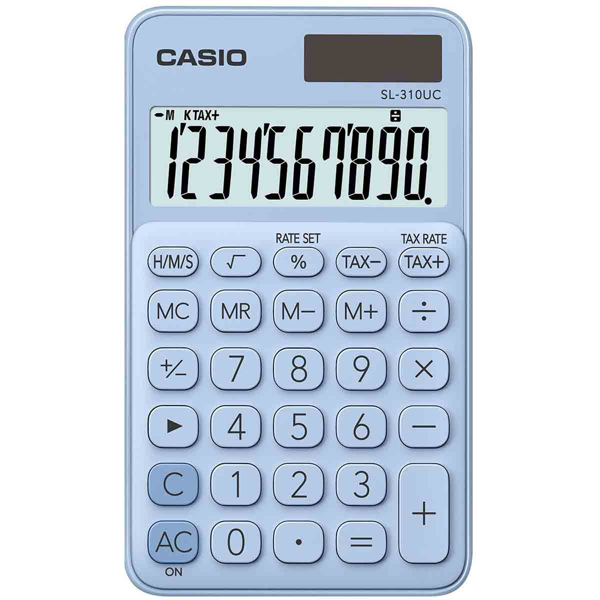 Calculadora Casio SL-310UC-LB de 10 Dígitos Solar/Batería -  Celeste