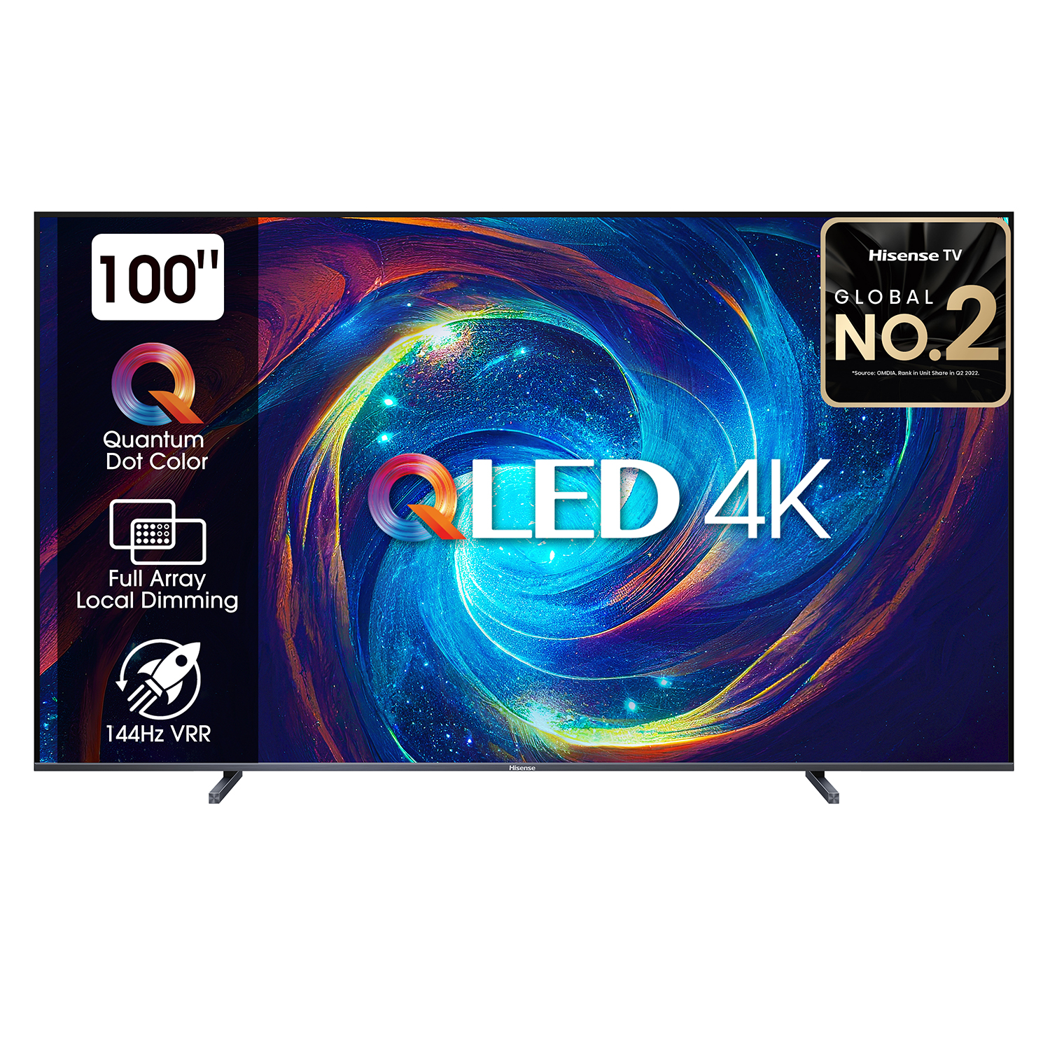 Smart TV ULED de 100" Hisense 100U7N 4K Ultra HD con HDMI/Bluetooth/144HZ/Google TV - Negro