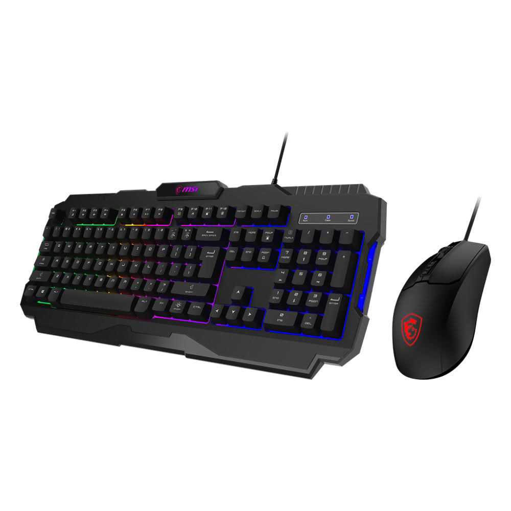 Kit Teclado MSI + Mouse Gaming Forge GK100 RGB - Negro