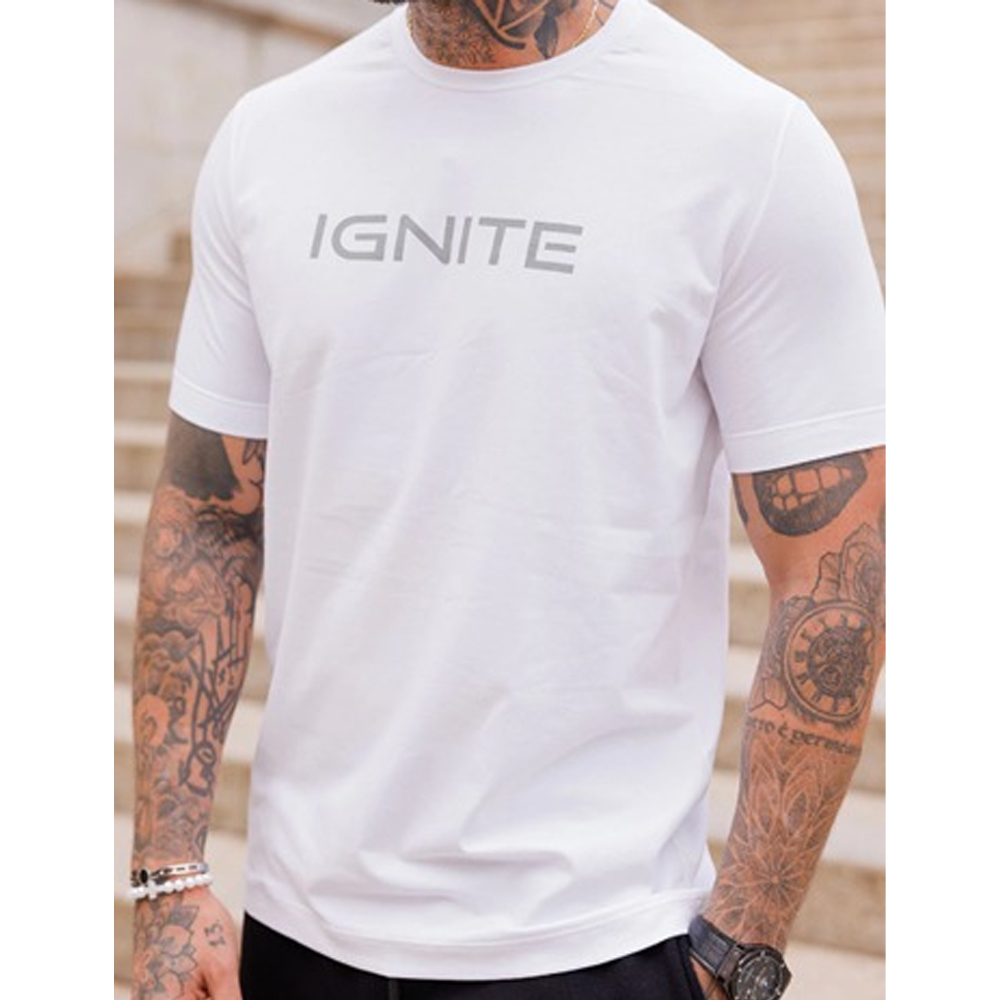 Remera Ignite Regular 61001 Masculino - Blanco/Negro