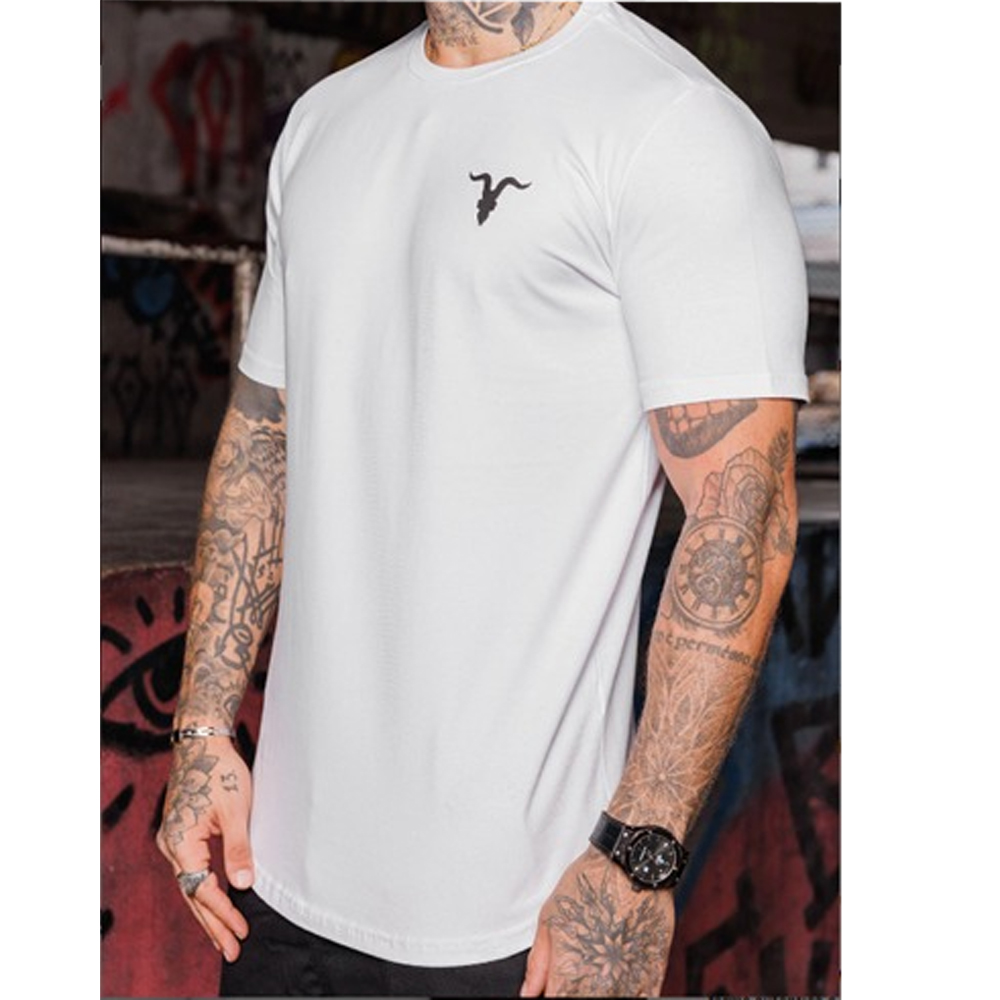 Remera Ignite Long IGNT 63003 Masculino - Blanco/Negro