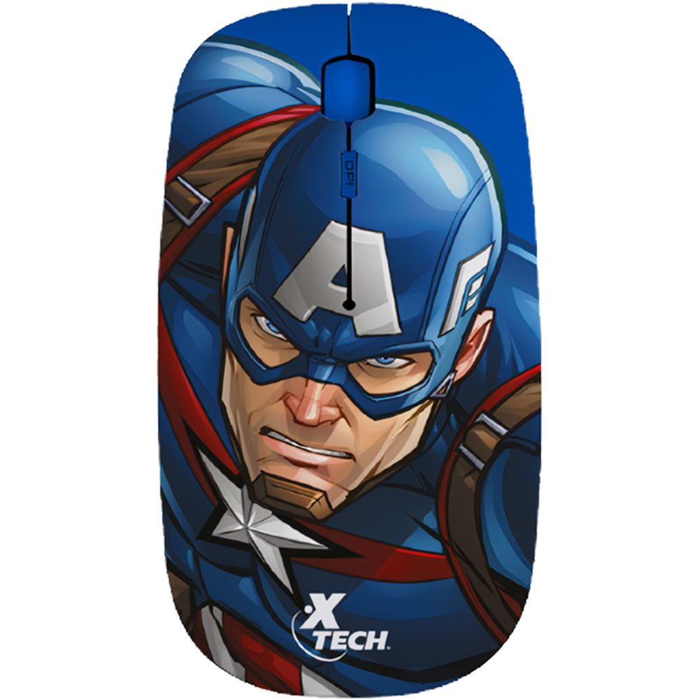 Mouse Wireless Xtech XTM-M340CA Capitan America 1600 DPI Ajustable/4 Botones - Azul