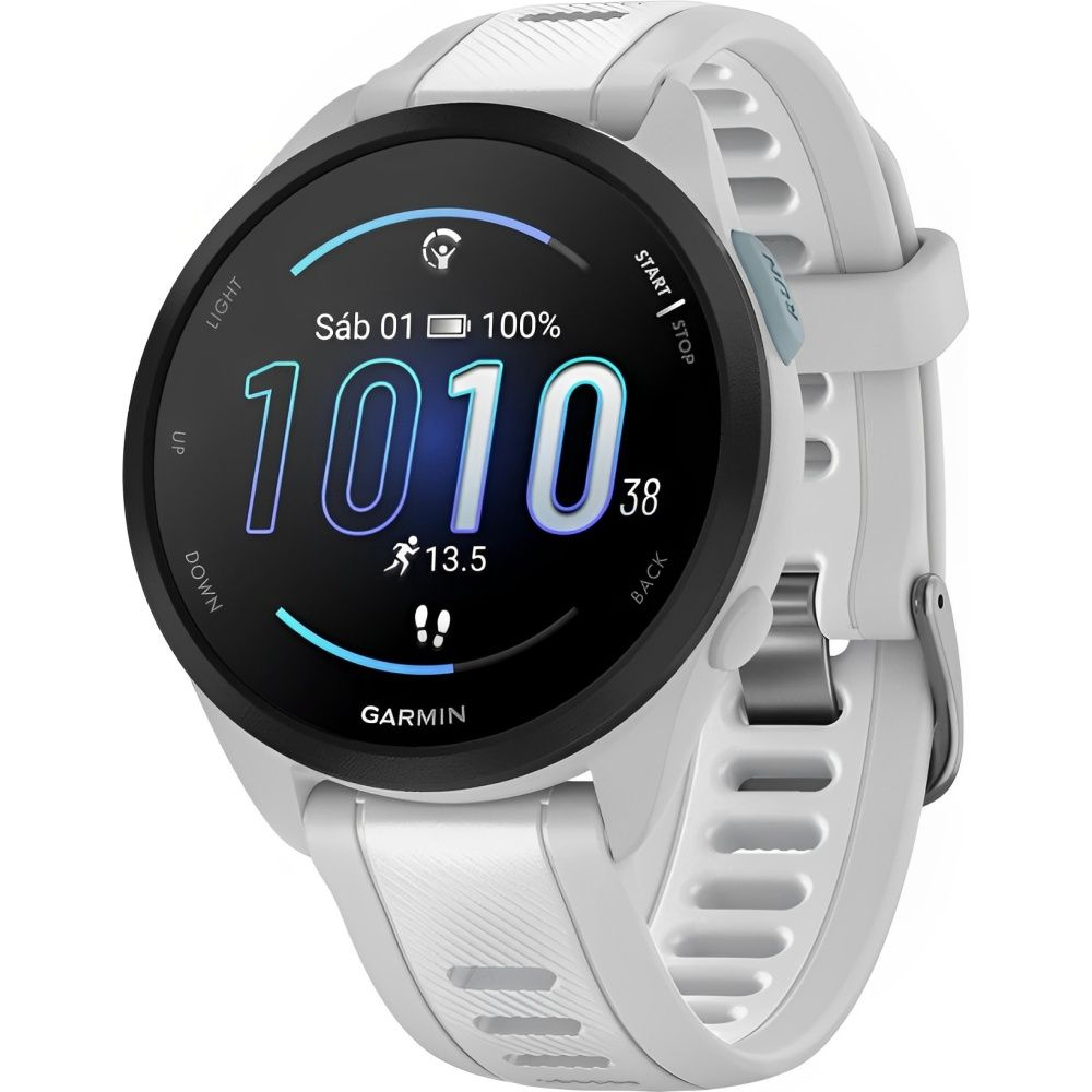 Smartwatch Garmin Forerunner 165 Basic 010-02863-21 con Pantalla 1.2"/42mm/GPS - Mist Grey/Whiteston