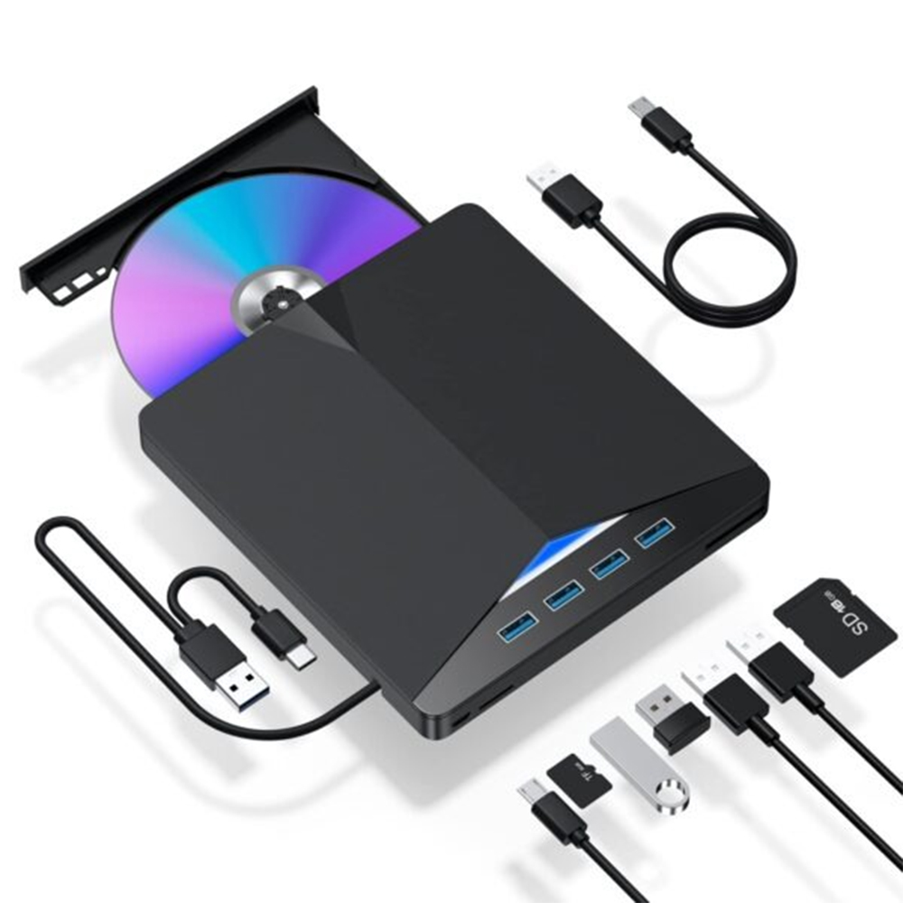 Grabador DVD-RM Externo XD013 7en1 Multi-Function - Black