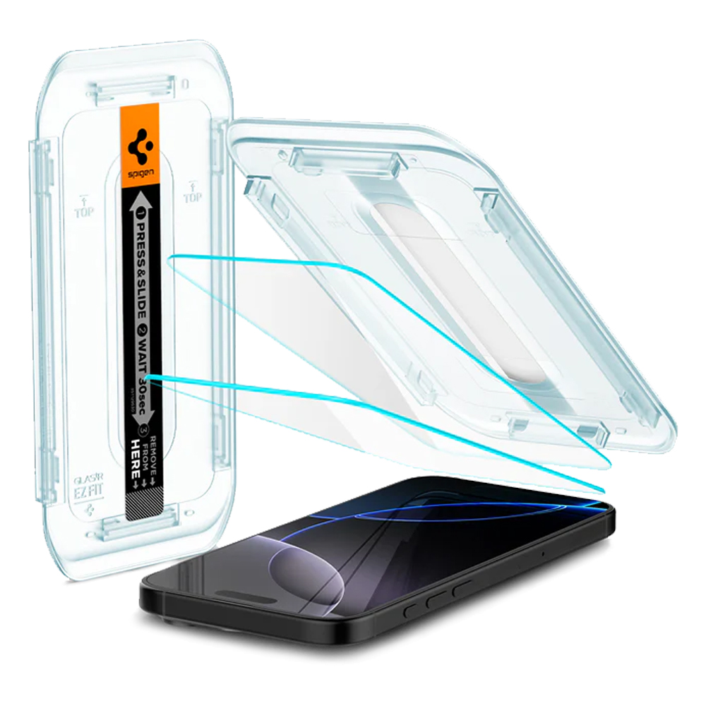 Película para iPhone 16 Pro Spigen Glas tR EZ Fit AGL07928 - Transparente