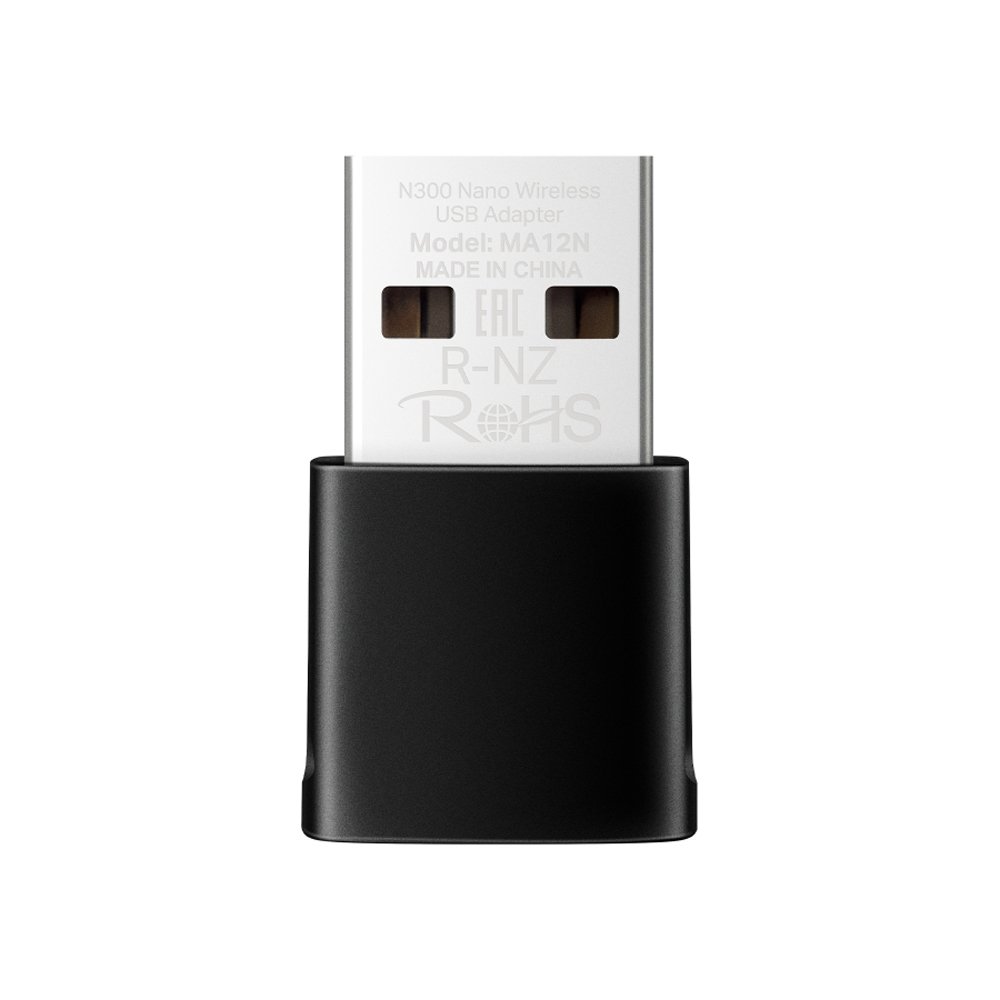 Adaptador USB Wireless Mercusys Nano N300 MA12N 300MBPS/2.4Ghz - Negro