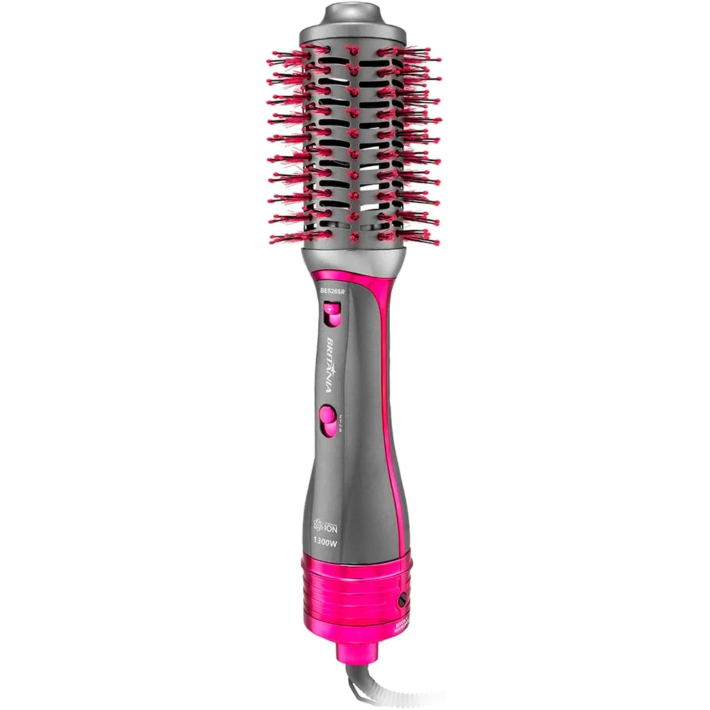 Cepillo Secador Britania BES26SR 3Temp/2Vel/1300W/BIvolt - Gris/Rosa