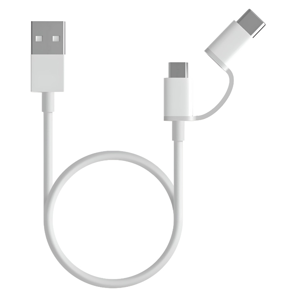 Cable Xiaomi SJX01ZM 2 en 1 Tipo-C/Micro a USB 30CM - White