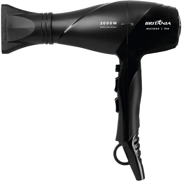 Secadora de Cabello Britania BSC2000 3 Temp/2Vel/220V- Black