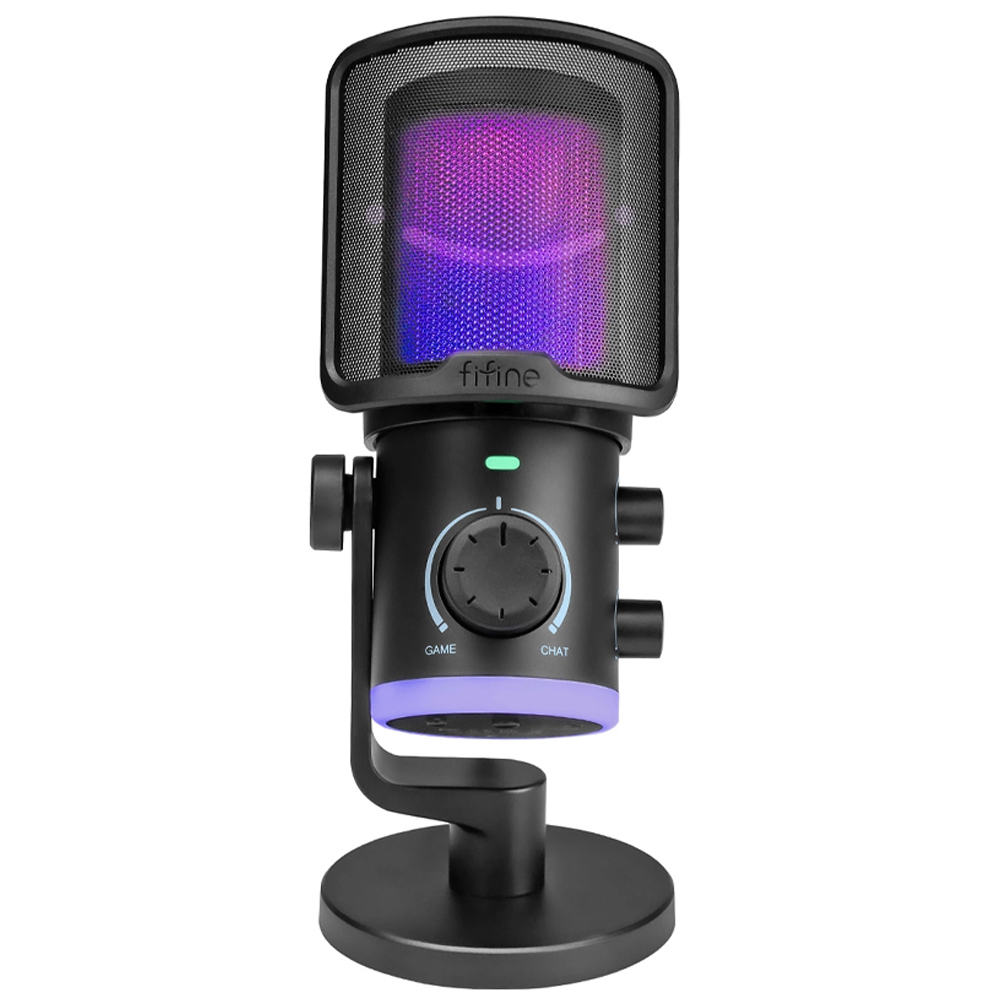 Microfono Fifine AM6 RGB Condenser USB-C- Black