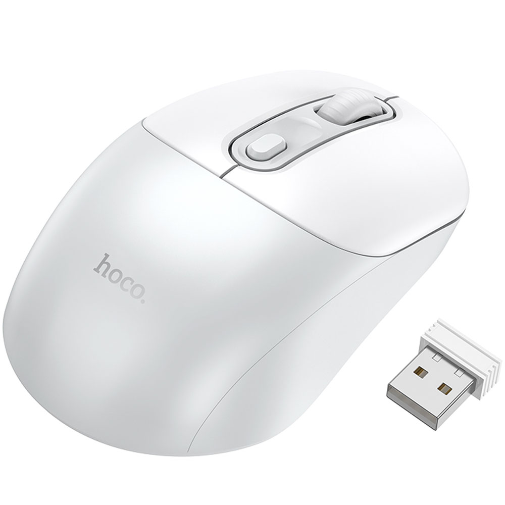 Mouse Wireless Hoco GM28 - Gris/Blanco