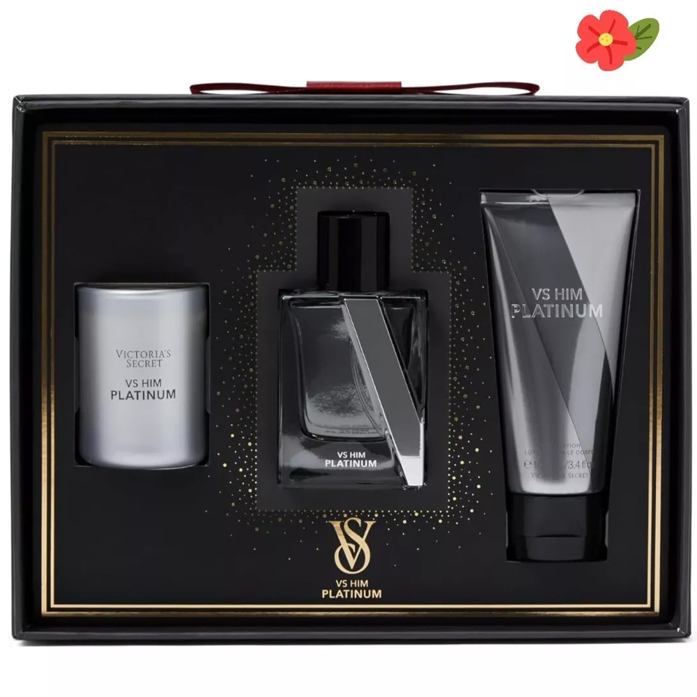 Victoria's Secret Kit Vs Him Platinum 3 Unidades 50/100mL + Body