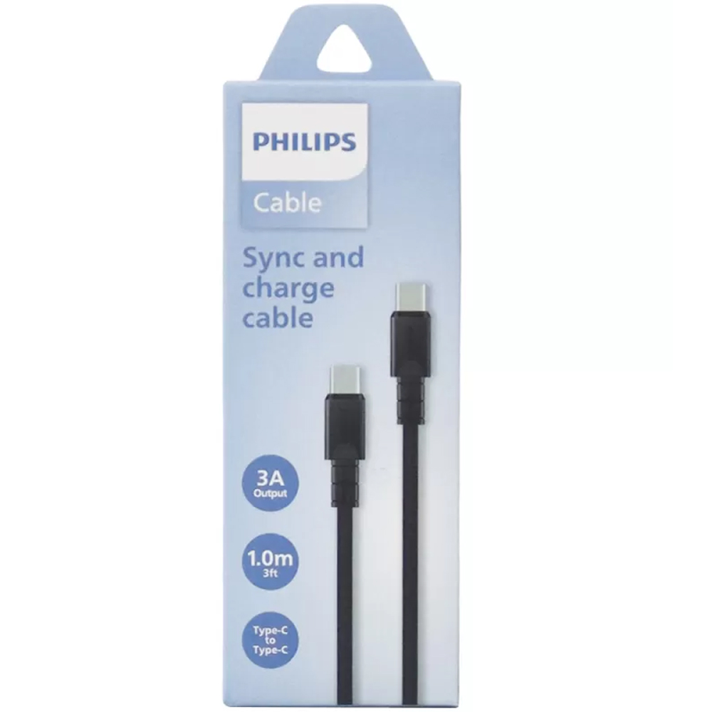 Cable Philips DLC3001CB/70 USB-C a USB-C 1 Metro - Black