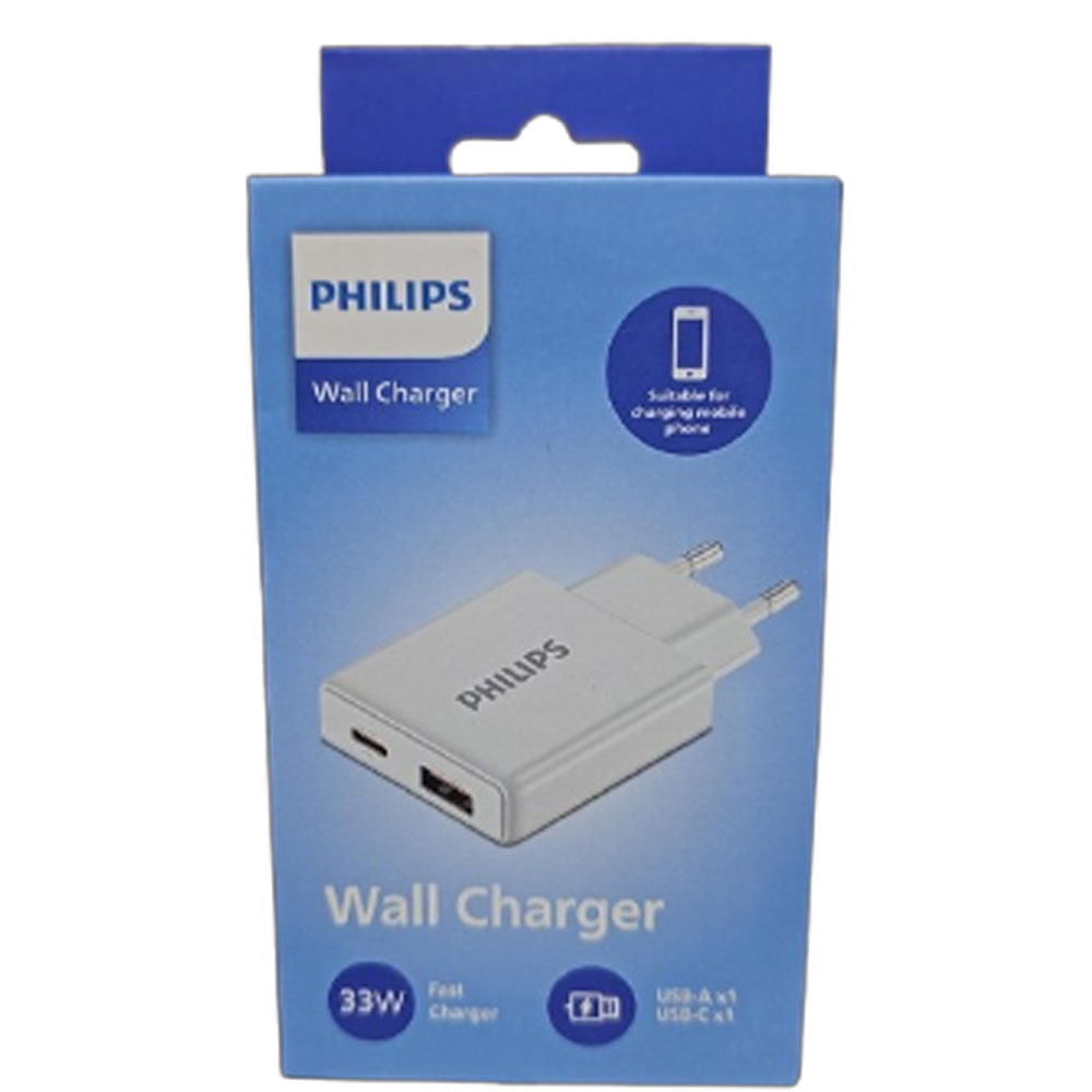 Cargador Philips DLP4322CW/70 USB-C/A 33W - White (Sin Cable)