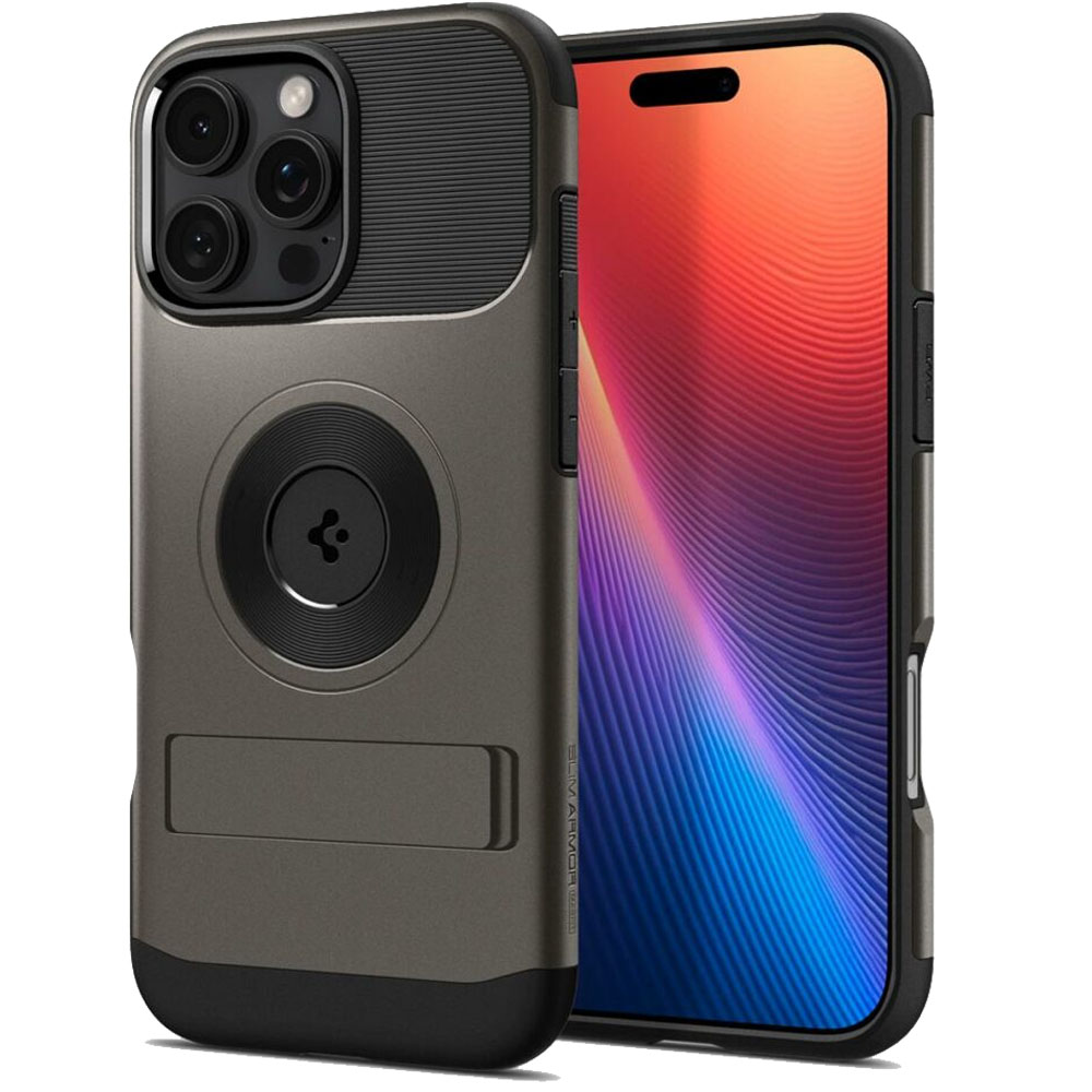 Funda para iPhone 16 Pro Max Spigen Slim Armor Mag Fit - Gunmetal (ACS08033)