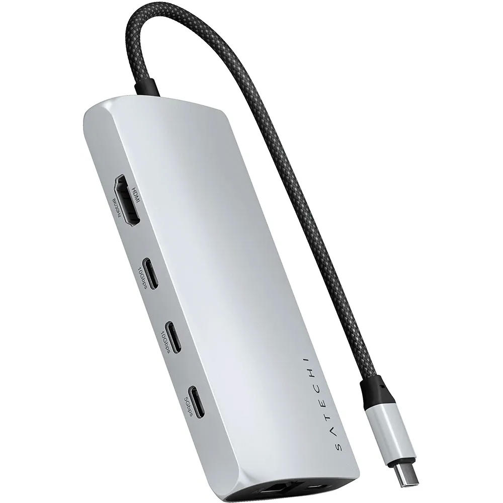 Hub USB-C Satechi ST-P8KES Multiport Adapter 8K Ethernet V3 - Silver
