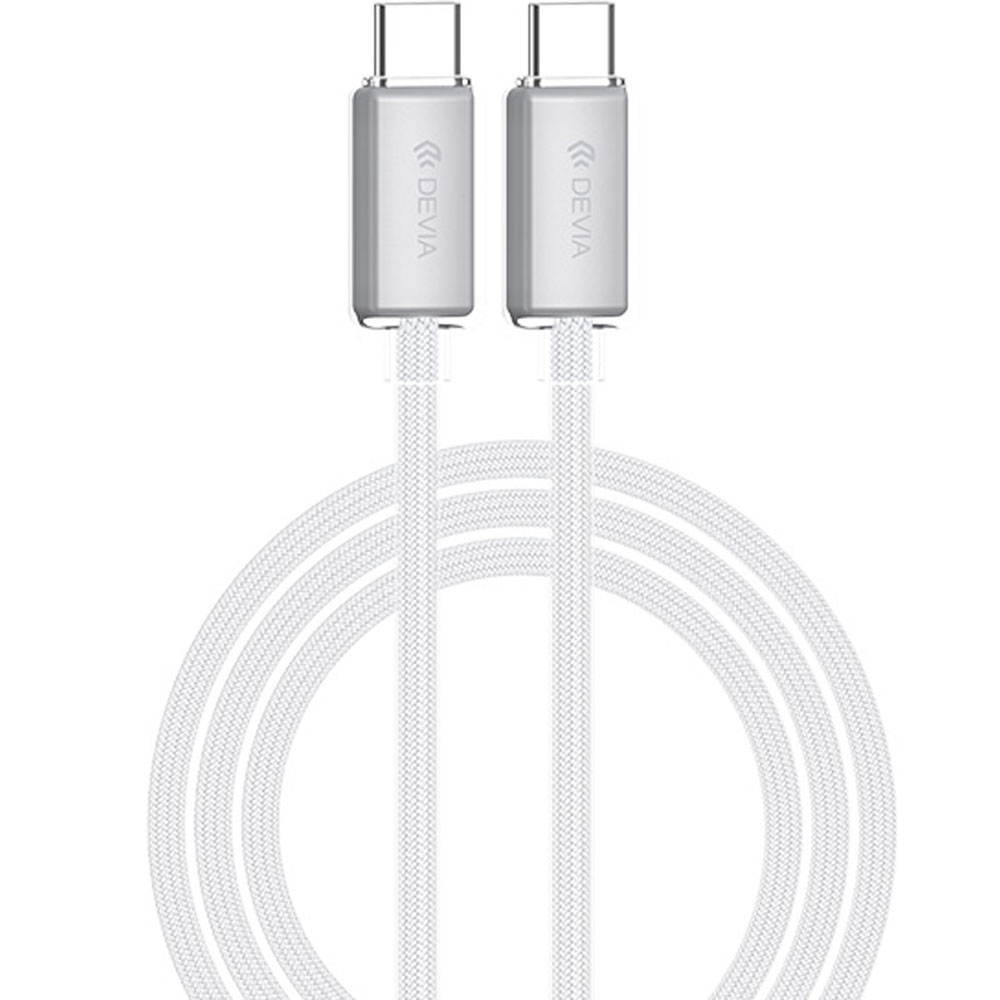 Cable Devia EC688 USB-C a USB-C 60W 1.5 Metros - White