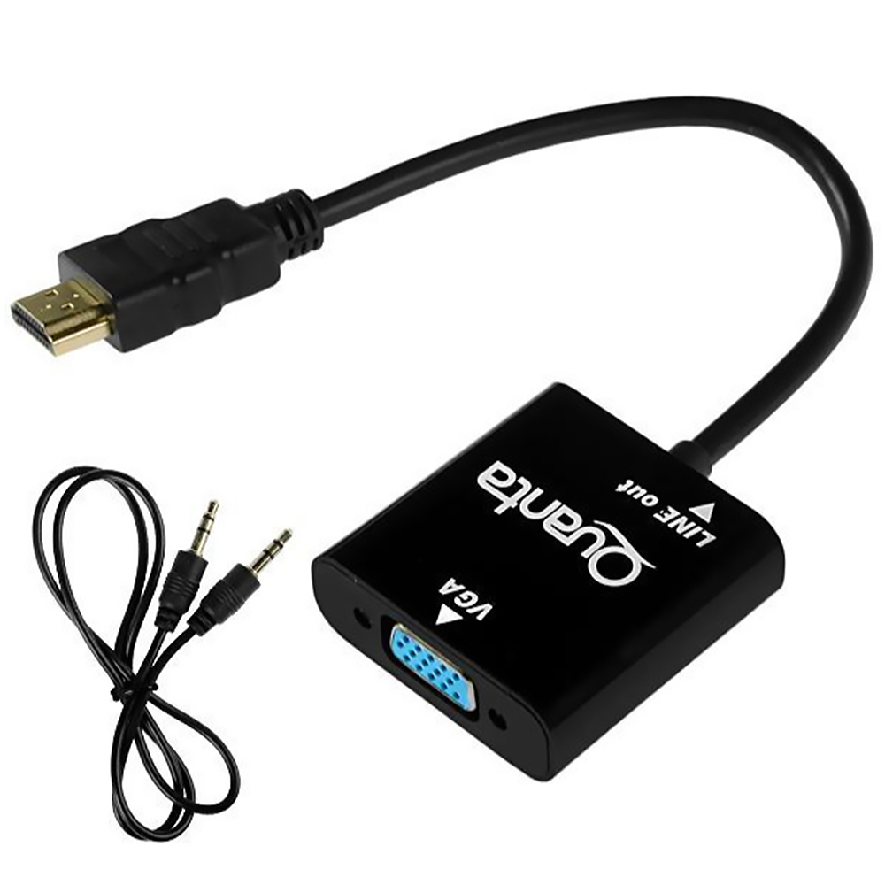 Adaptador Quanta QTHDV34 HDMI a VGA - Negro