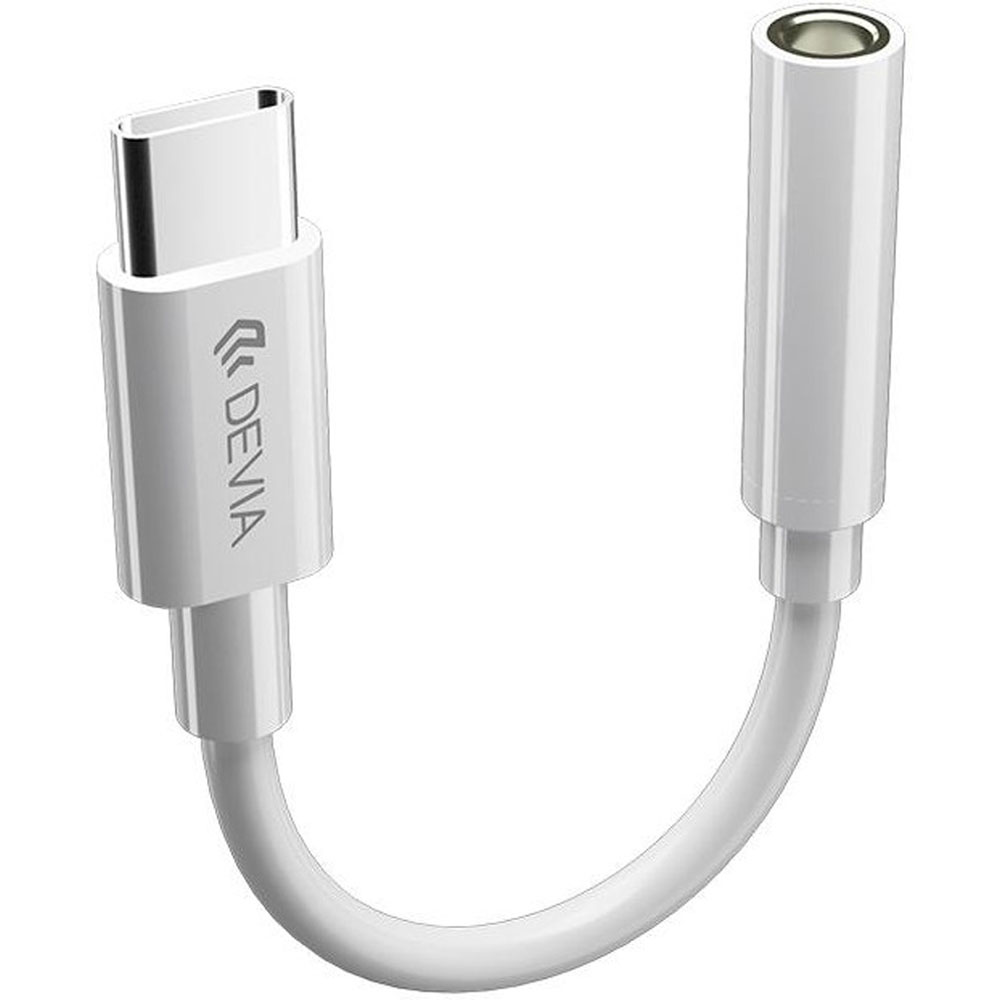 Adaptador Devia USB-C to 3.5mm - White
