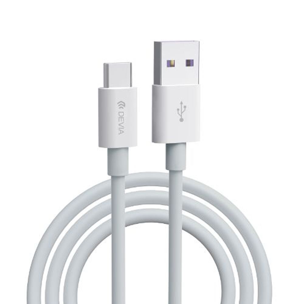 Cable Devia Super Chargue USB-A a USB-C 5A 1.5m - White