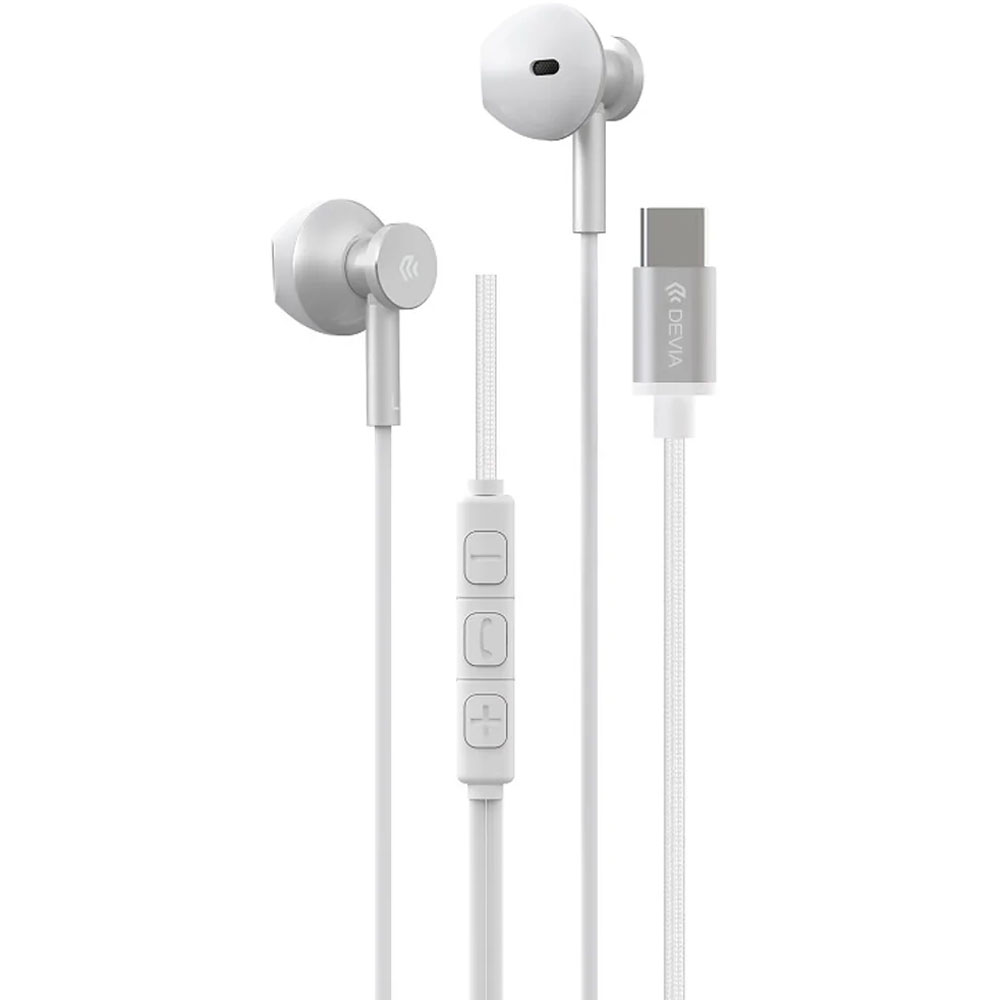 Auricular Devia con Cable Metálico Serie M2 Tipo-C - Silver